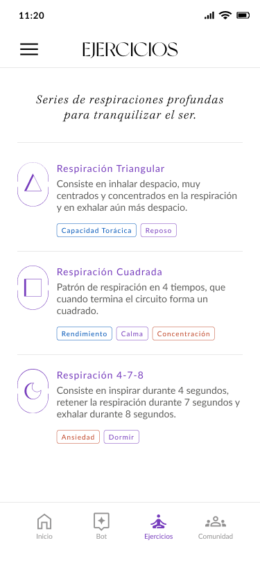 ENÚ Ejercicios list view