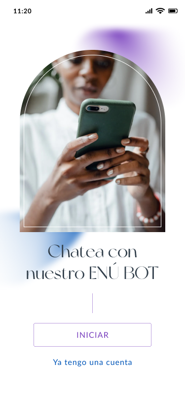 ENÚ onboarding screen 3 — Chatea con nuestro ENÚ Bot