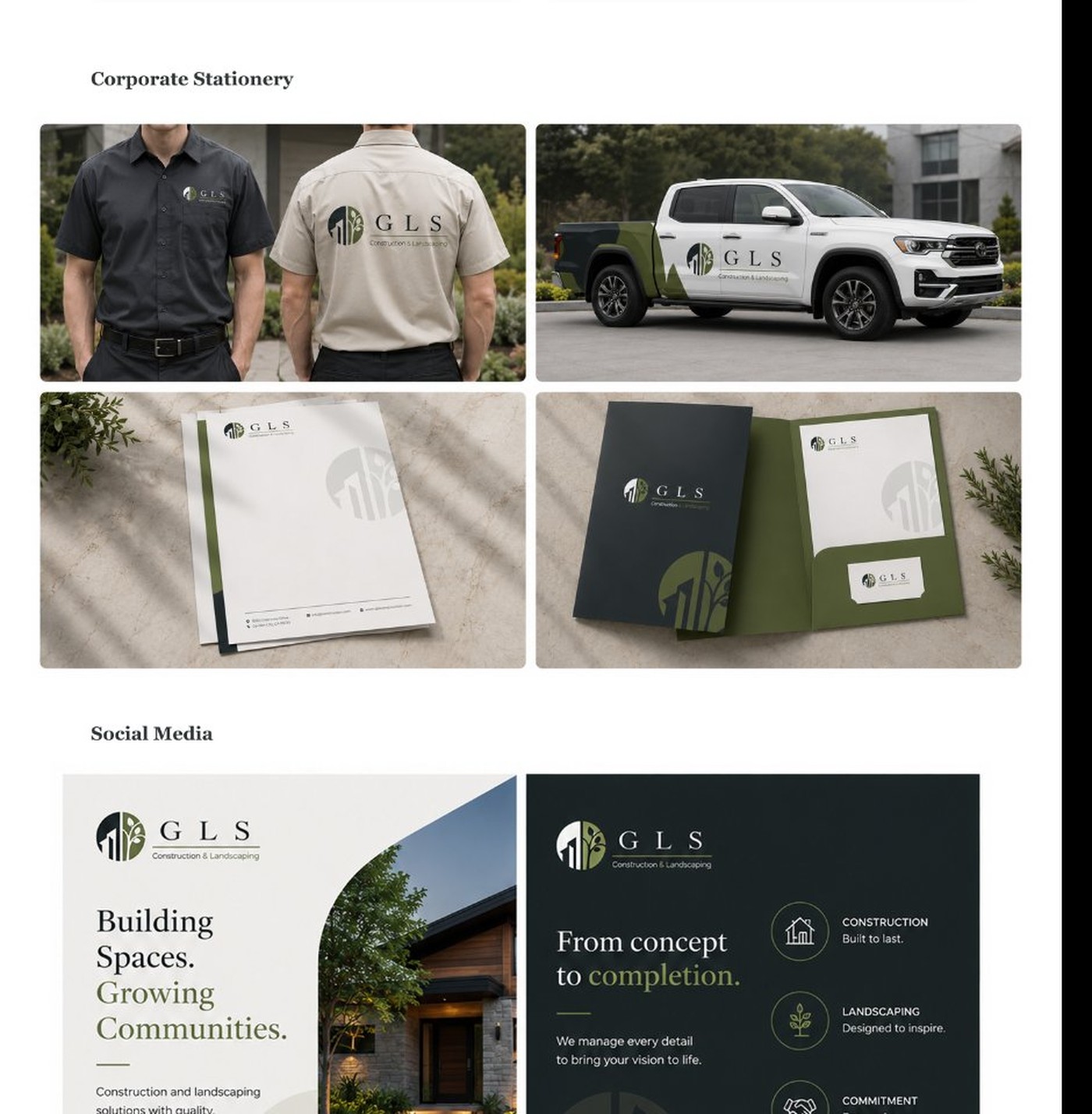 GLS corporate mockups — uniform and vehicle wrap