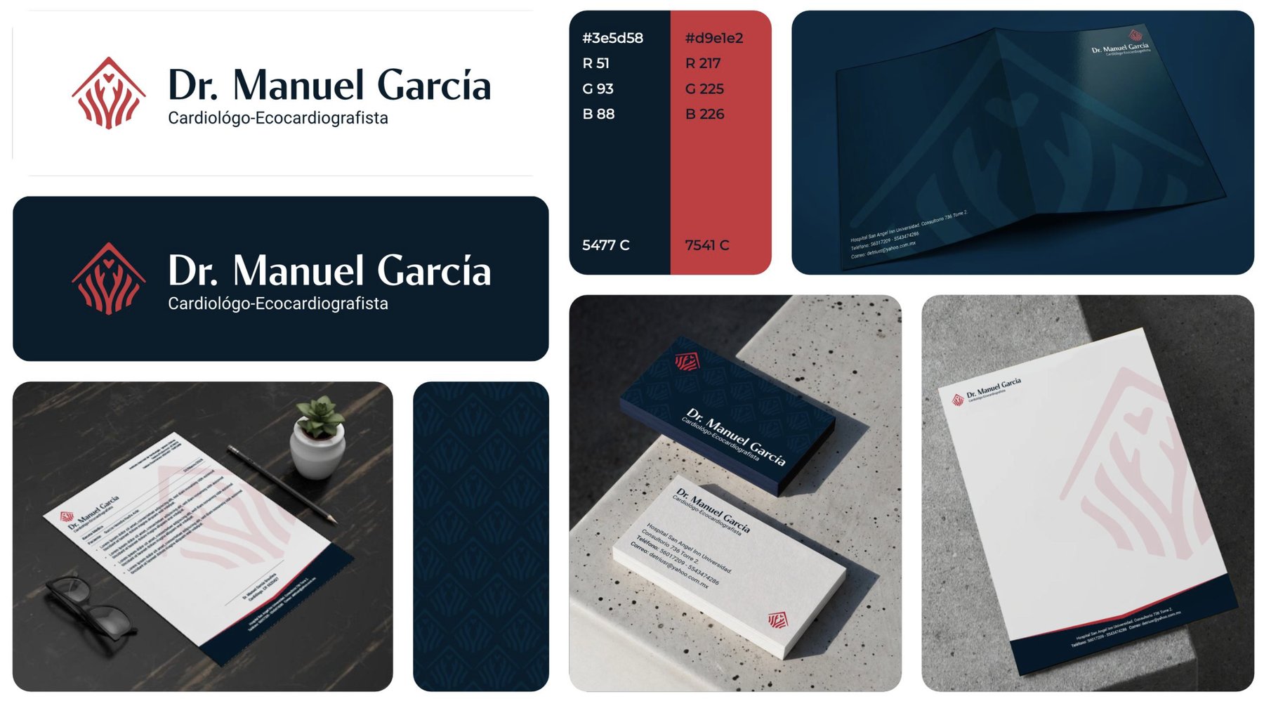Dr. Manuel García — Brand identity system, logo, and stationery