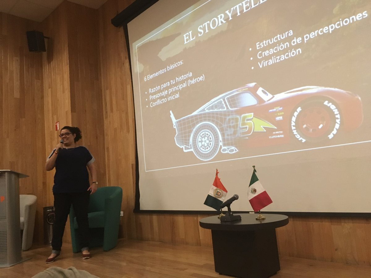Nadia giving a storytelling talk